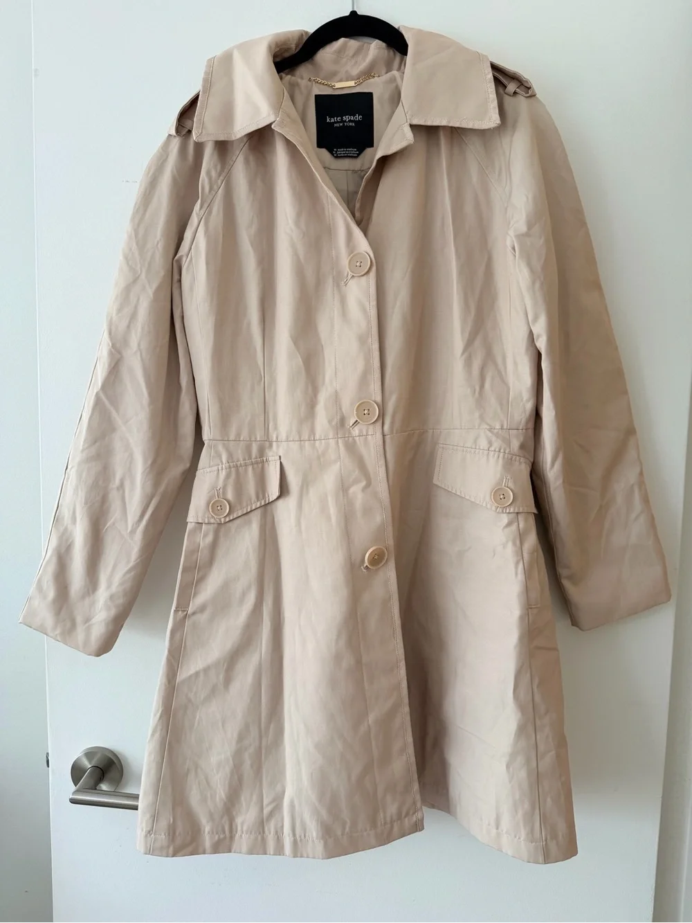 Kate Spade New York Trench Coat Tie-Waist with Detachable Hood